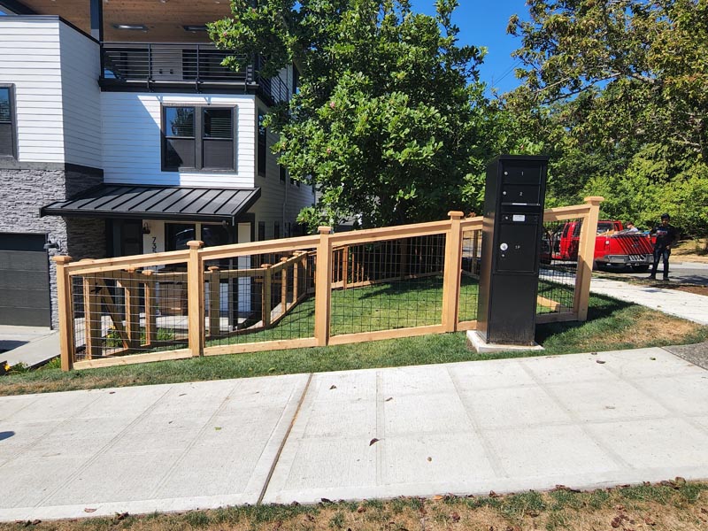 Newly built Brush fence on residential property