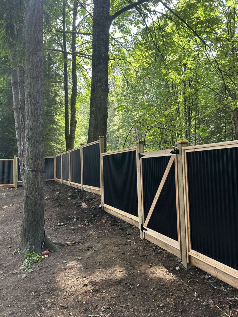 Newly built Brush fence on residential property