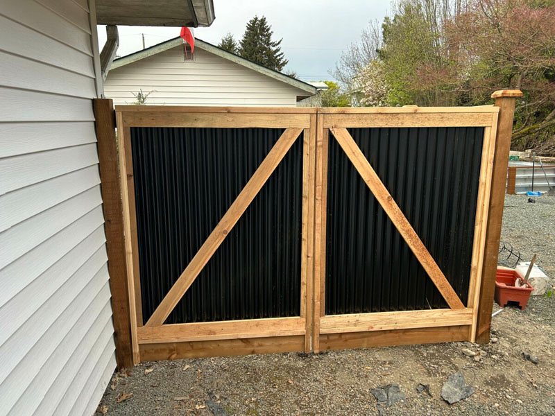 Newly built Brush fence on residential property