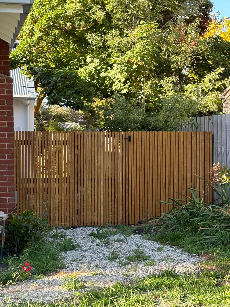 Newly built Brush fence on residential property
