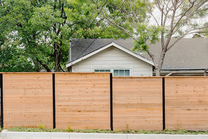Newly built Brush fence on residential property