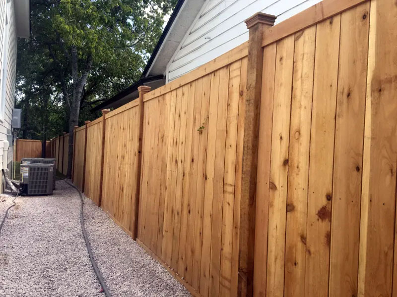 Newly built bullwire fence built on residential property